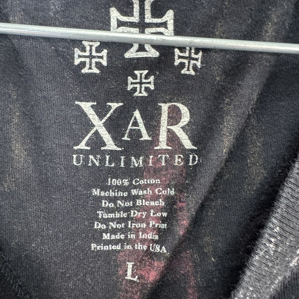 XAR Unlimited Mens Large Black Graphic Muscle Tank Top Skulls Chains VRX - Picture 5 of 8